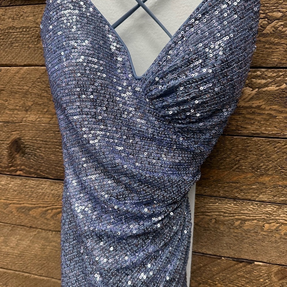 Clarisse Homecoming / Prom Dress – Style 30241 – Ice Blue Sequin – Size 6 - Picture 5 of 8